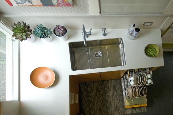 Bucătărie de 6 pătrate cu mașină de spălat vase