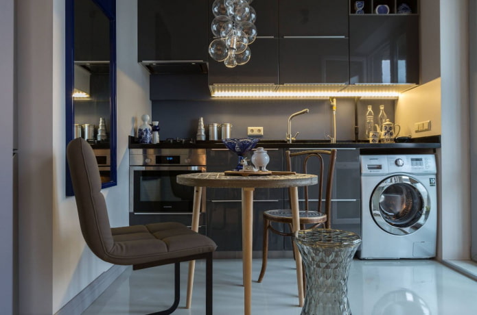 wasmachine in de keuken met een oppervlakte van 8 m²