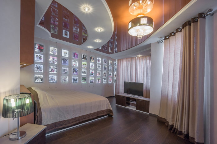сиво-кафяв дизайн на спалнята