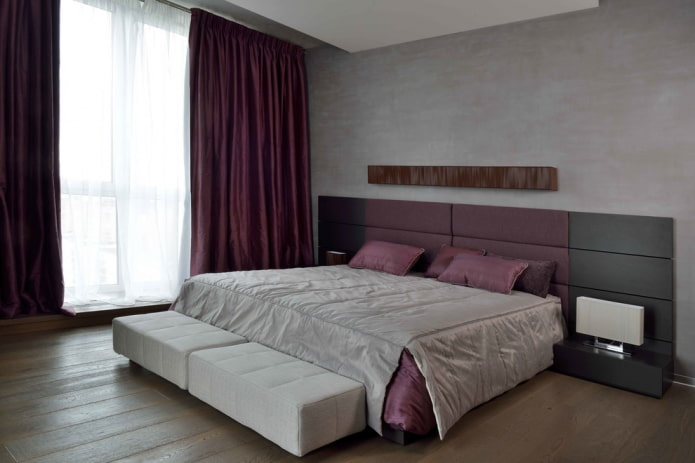 interior design grigio della camera da letto gray