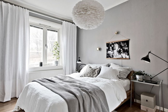 интериорен дизайн на сива спалня