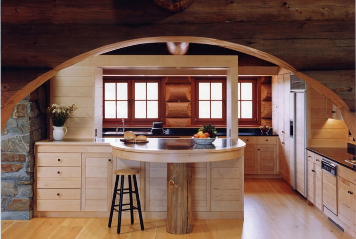 conception d'arc à l'intérieur de la cuisine