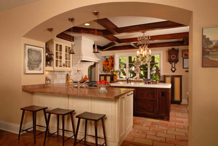 thiết kế vòm trong nhà bếp