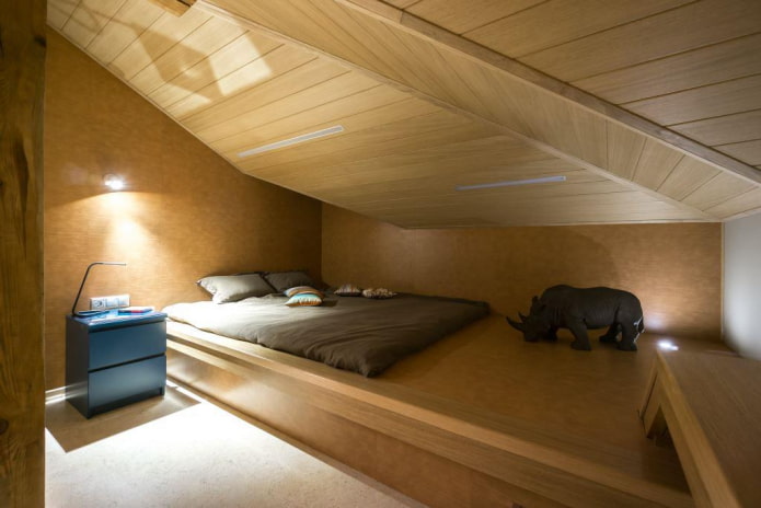 disseny de llits al podi a l'interior