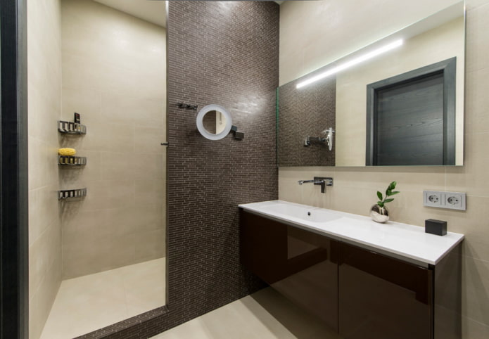 barevné provedení koupelny ve stylu minimalismu