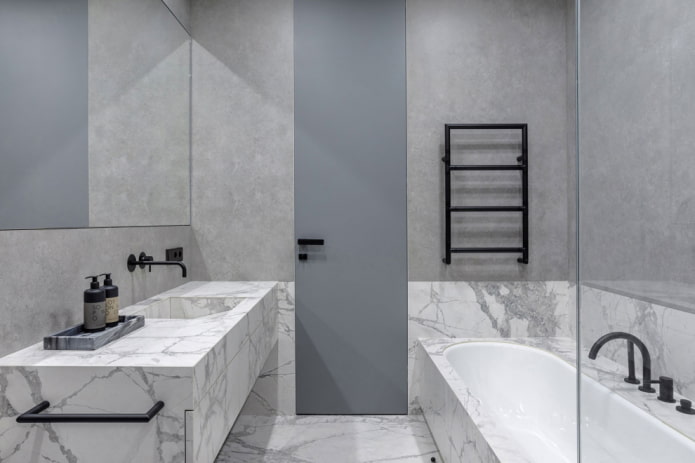 decorazione del bagno nello stile del minimalismo