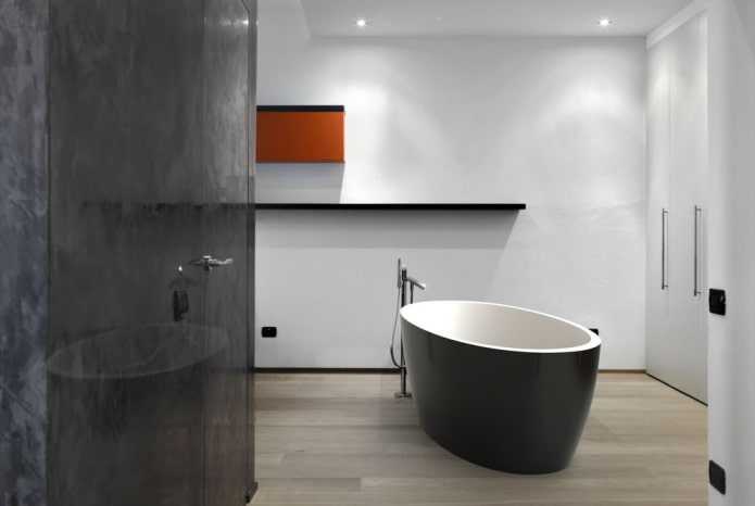 impianto idraulico in bagno nello stile del minimalismo