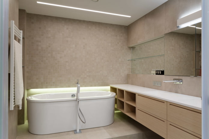 kylpyhuoneen kalusteet minimalismin tyyliin
