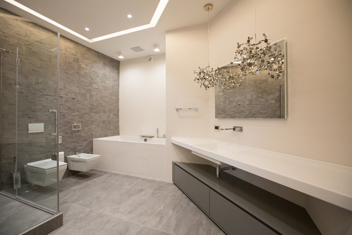 interni del bagno nello stile del minimalismo