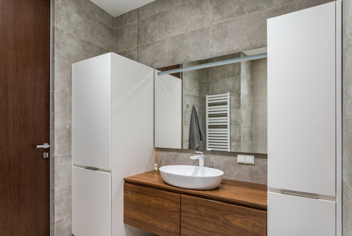 mobilier de baie în stilul minimalismului