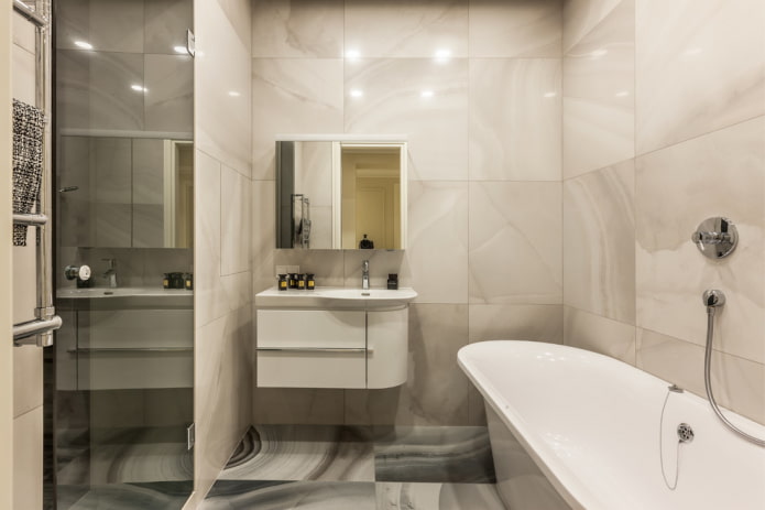 mobilier de baie în stilul minimalismului