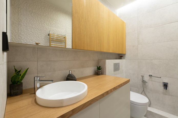 het interieur van het toilet in de stijl van minimalisme