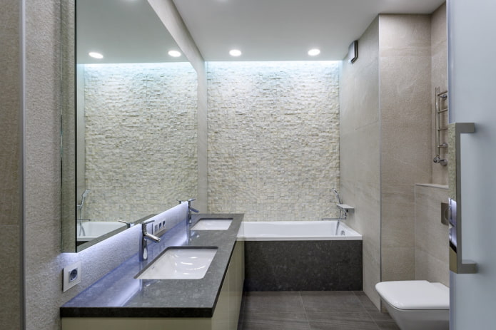 badkamerinterieur in de stijl van minimalisme