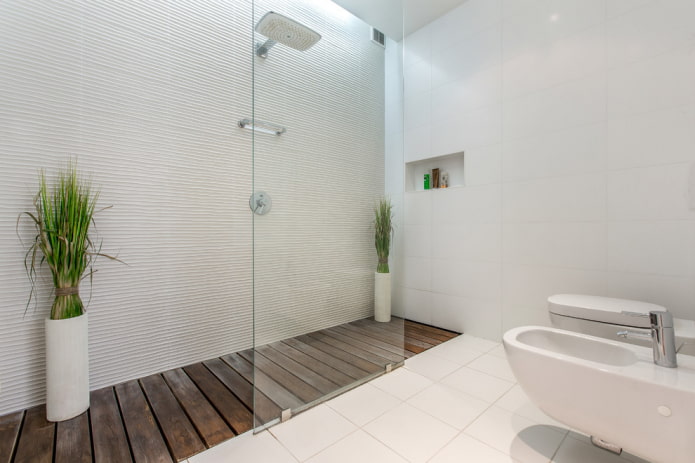 bahagian dalam bilik mandi dengan gaya minimalis