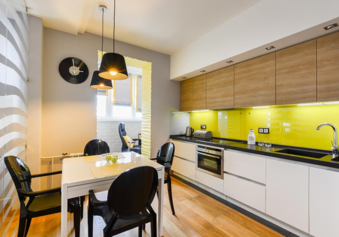 10 metrekarelik bir alana sahip mutfak iç renk düzeni.