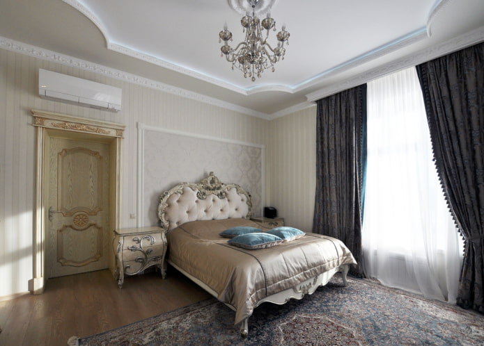 de slaapkamer in een klassieke stijl afwerken