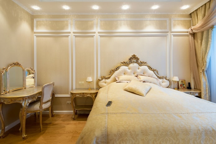 осветление в спалнята в класически стил
