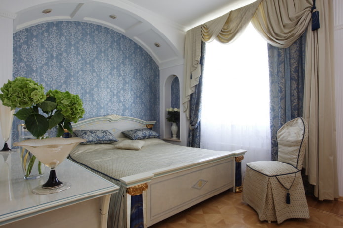 tekstilė miegamajame klasikinio stiliaus