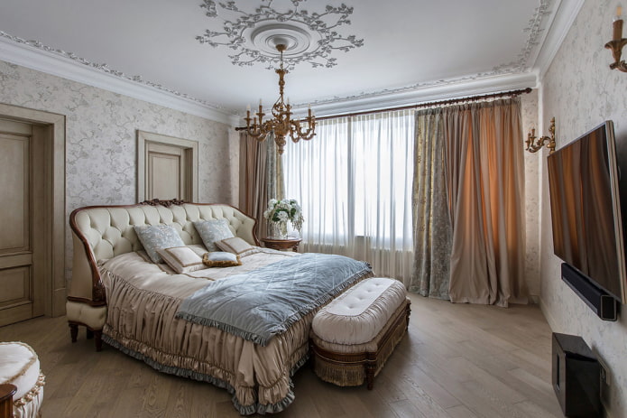 tekstylia w sypialni w klasycznym stylu