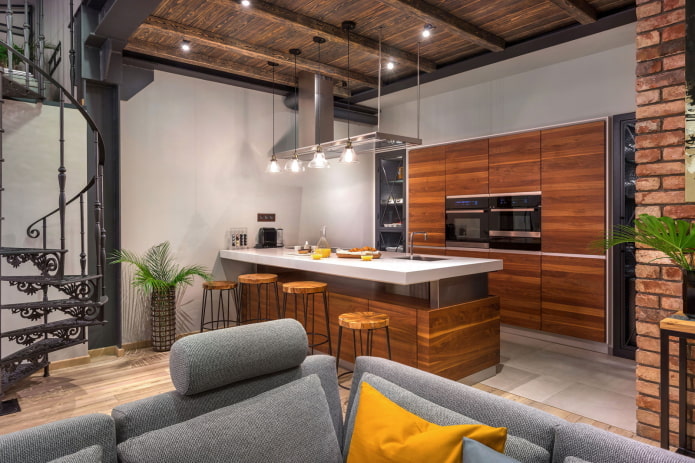 loft-stijl keuken-woonkamer