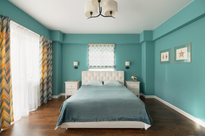 dormitori interior de color turquesa