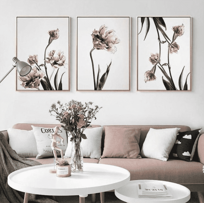 hình ảnh của những bông hoa trên tường