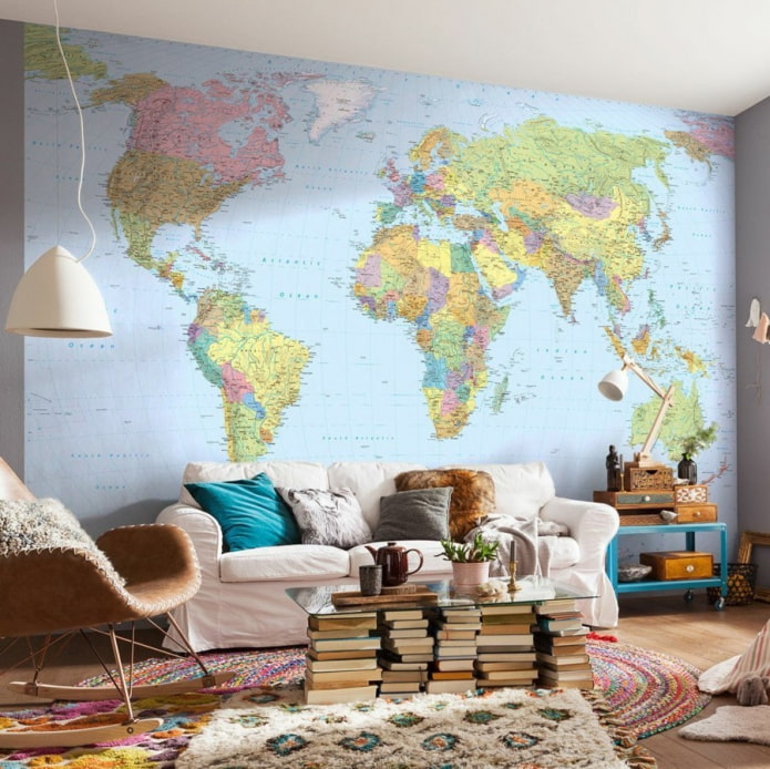 fons de pantalla de fotos amb mapa del món