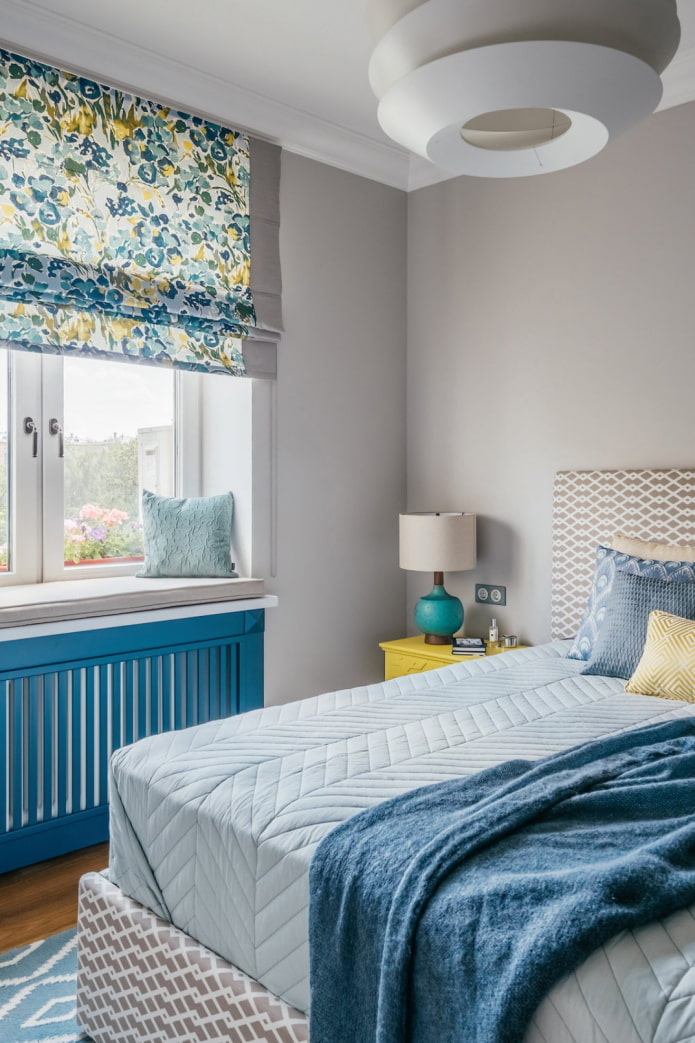 slaapkamer met blauwe accenten