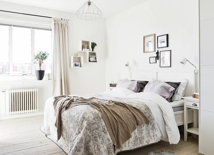 slaapkamer in scandinavische stijl