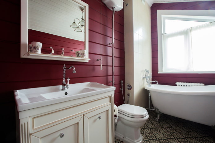 חדר אמבטיה אדום