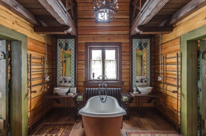 grote badkamer in hout