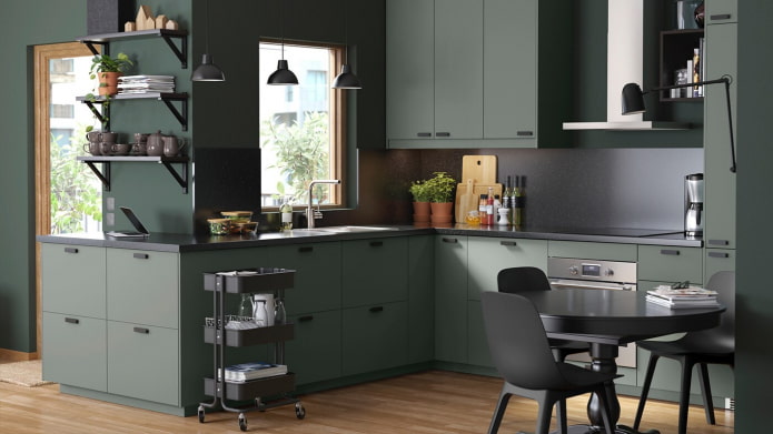 cucina grigio-verde