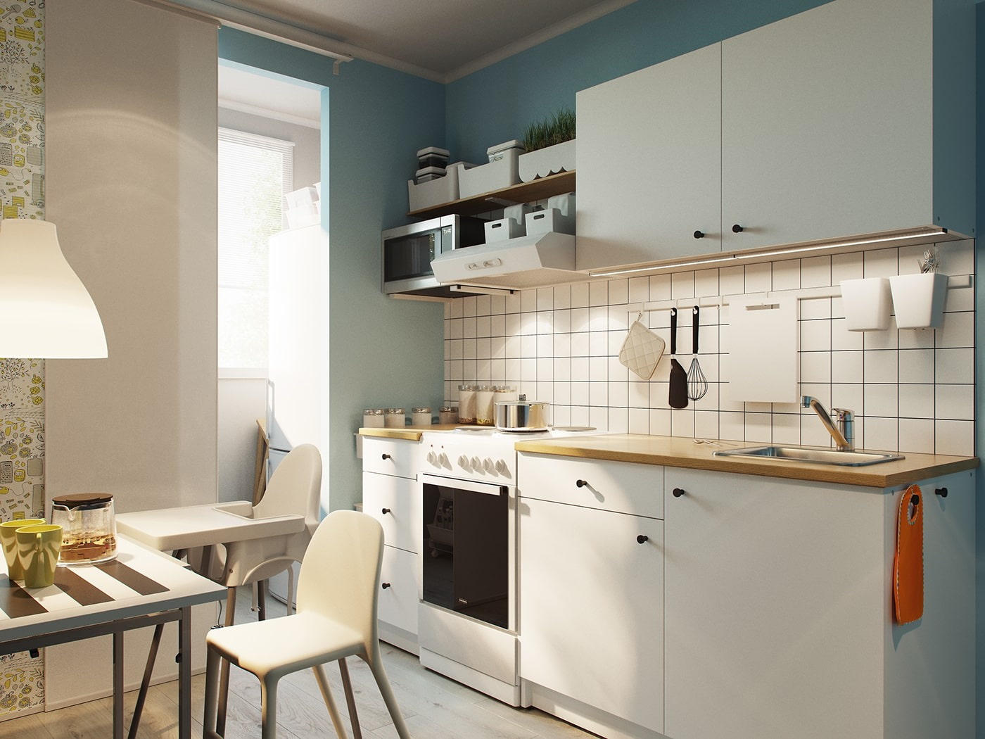 IKEA køkkener: valg af nuancer, typer, fotos og videoer i interiøret