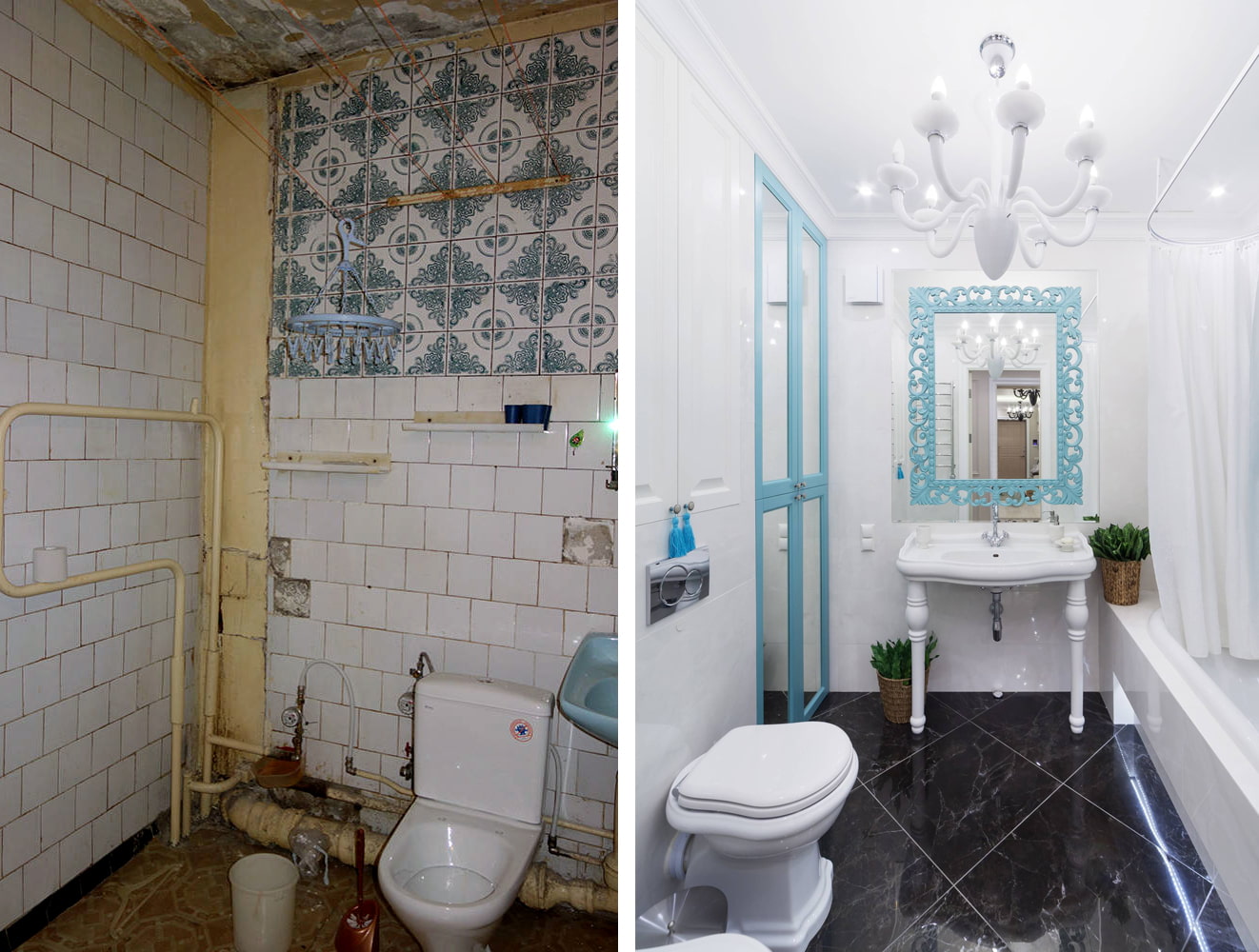 10 דוגמאות לחידוש אמבטיה עם תמונות לפני ואחרי