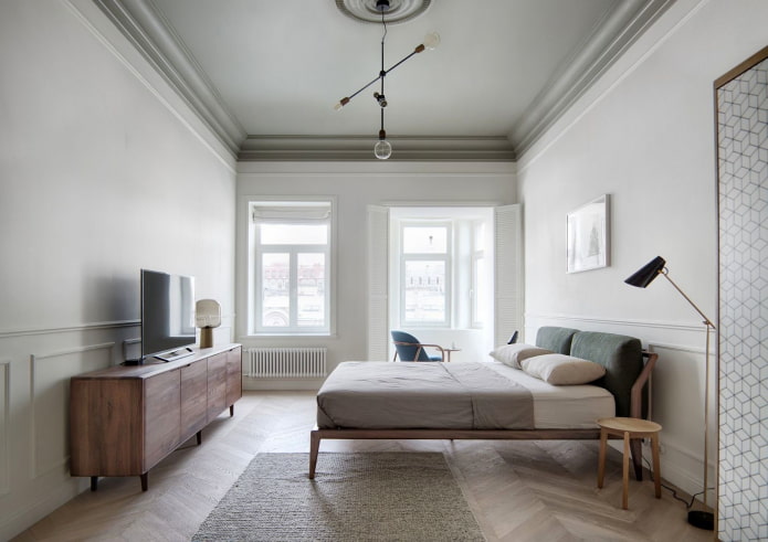 soveværelse i stil med minimalisme