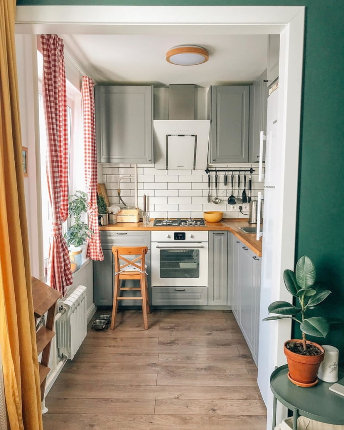 dapur kelabu dalam gaya Skandinavia