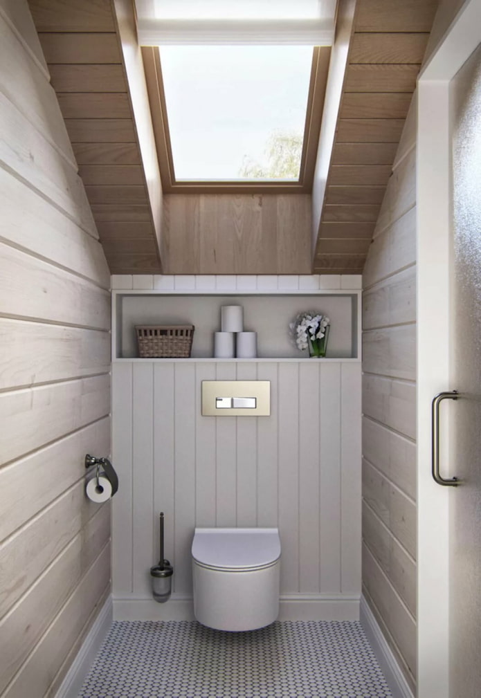 toilettes avec fenêtre de toit