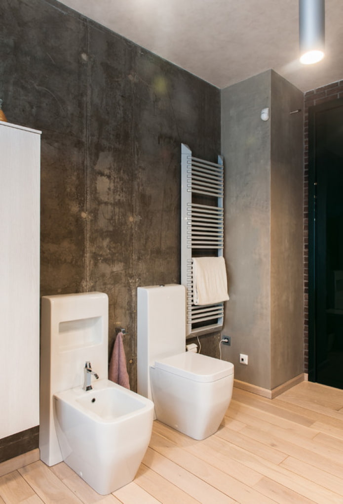 betono imitacija vonios kambaryje