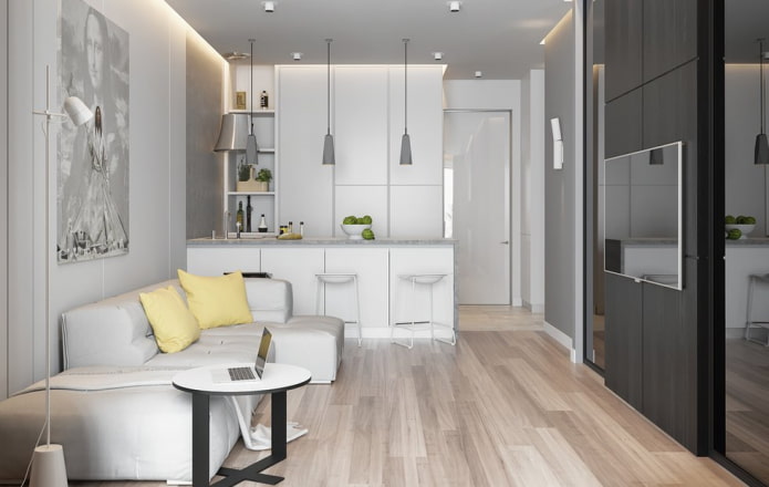 minimalismus v kuchyni a obývacím pokoji