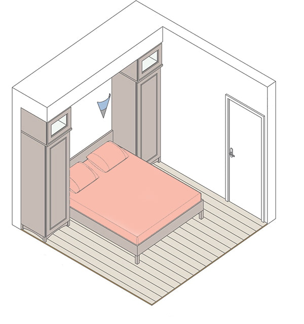 Layout af et lille soveværelse