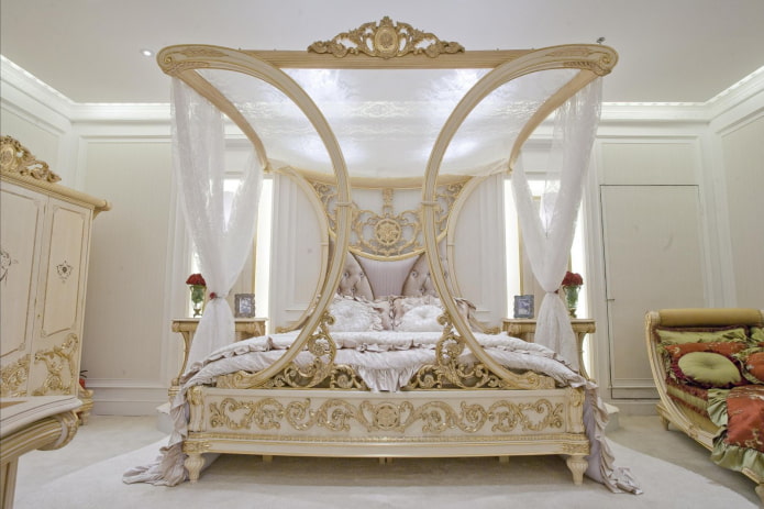 massiivinen sänky moderniin tyyliin