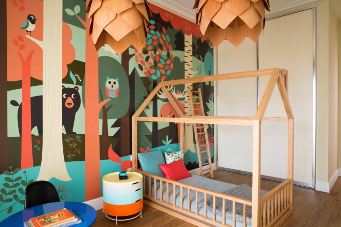 malovaná zeď v dětském pokoji