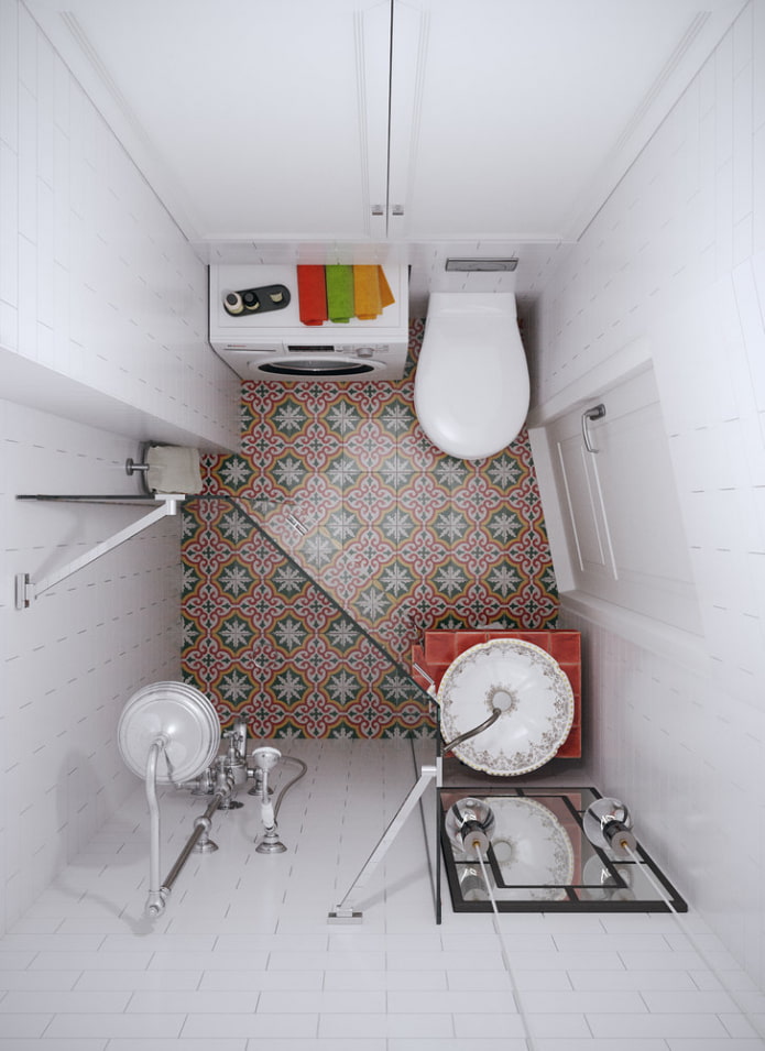 Vonios kambarys vaizdas iš viršaus