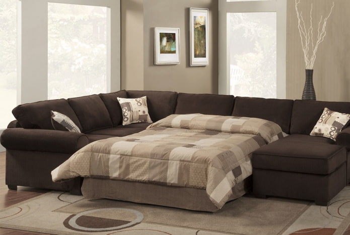 U-образен сгъваем диван