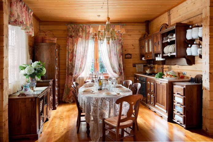 nhà bếp cho ngôi nhà mùa hè theo phong cách cổ điển