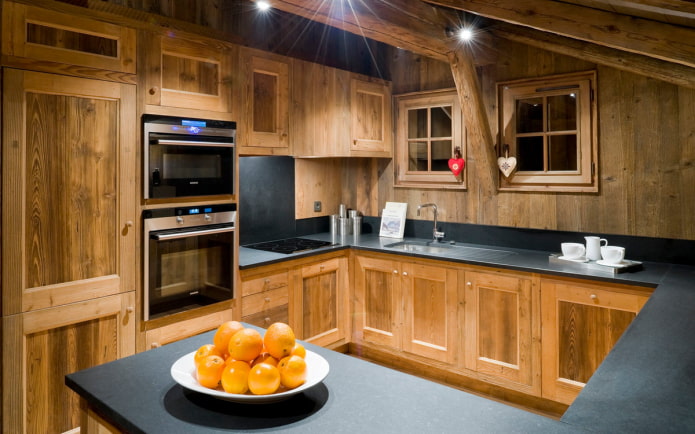 đồ nội thất bằng gỗ trong nhà bếp
