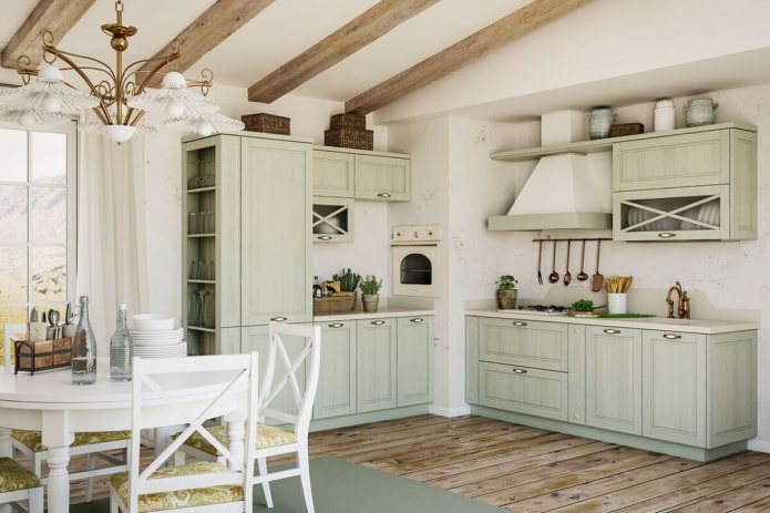 Hjørne køkken i Provence stil