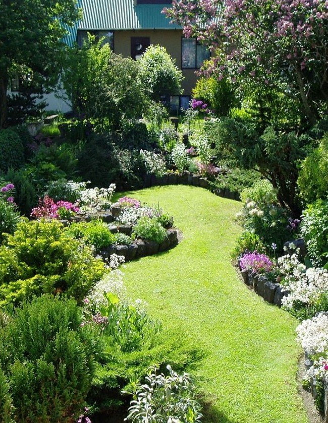 trawnik na łące w ogrodzie