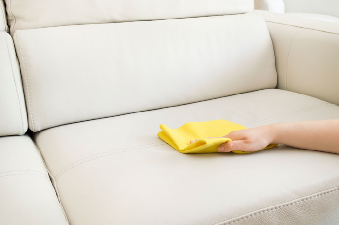 odinių sofų priežiūra