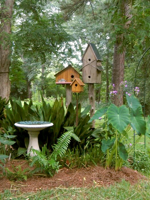 Birdhouses in the garden